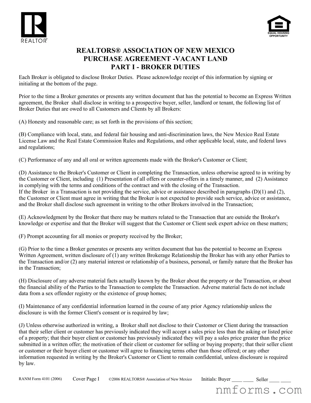 Fill Out Your New Mexico Agreement Land Form