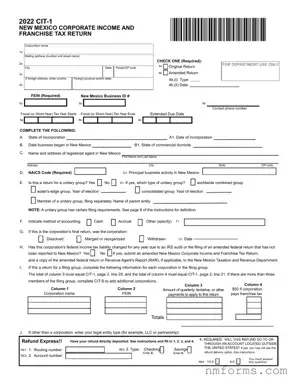 Fill Out Your Cit 1 New Mexico Form