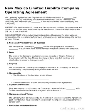 Attorney-Approved New Mexico Operating Agreement Document