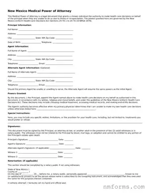 Attorney-Approved New Mexico Medical Power of Attorney Document
