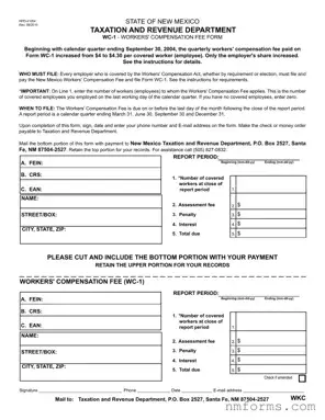 Fill Out Your State Of New Mexico Wc 1 Form